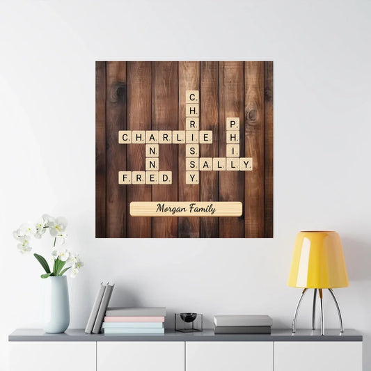 Custom Family Scrabble Names - Canvas Print