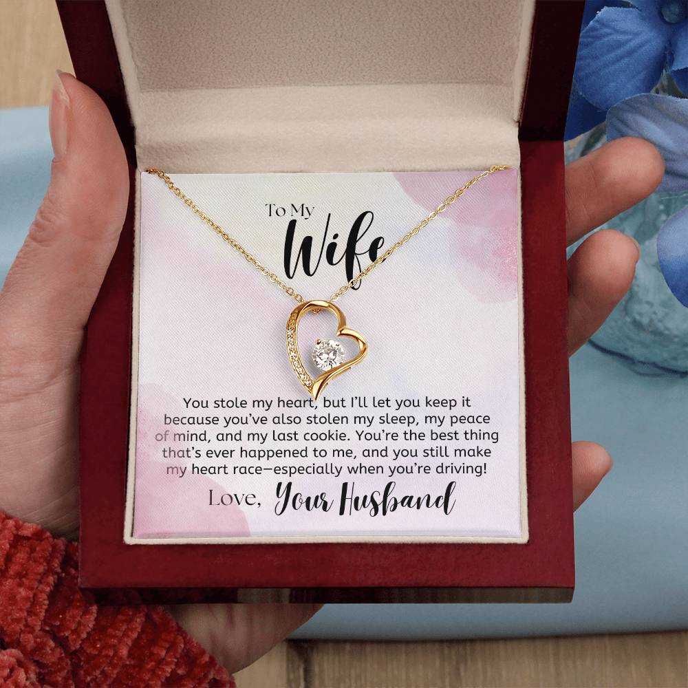 To My Wife, Funny Note - Forever Love Necklace