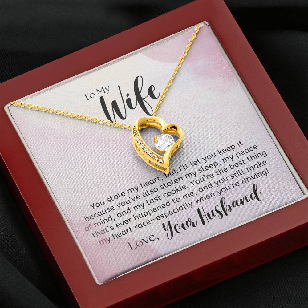 To My Wife, Funny Note - Forever Love Necklace