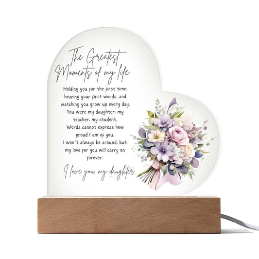 To My Daughter, Greatest Moments - Heart Plaque