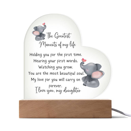 To My Daughter  - Heart Plaque