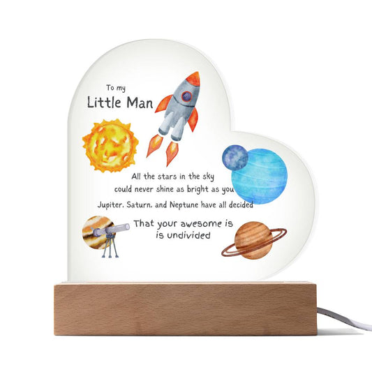 To My Little Man - Heart Plaque