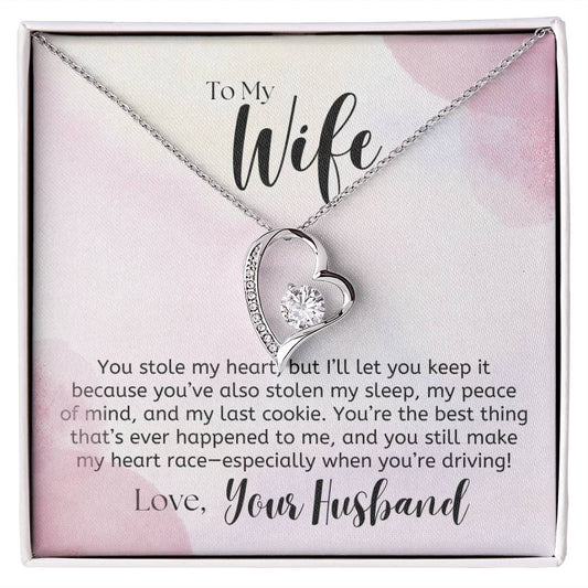 To My Wife, Funny Note - Forever Love Necklace & Earring Set