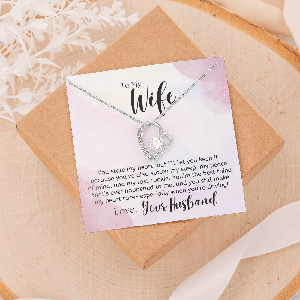 To My Wife, Funny Note - Forever Love Necklace