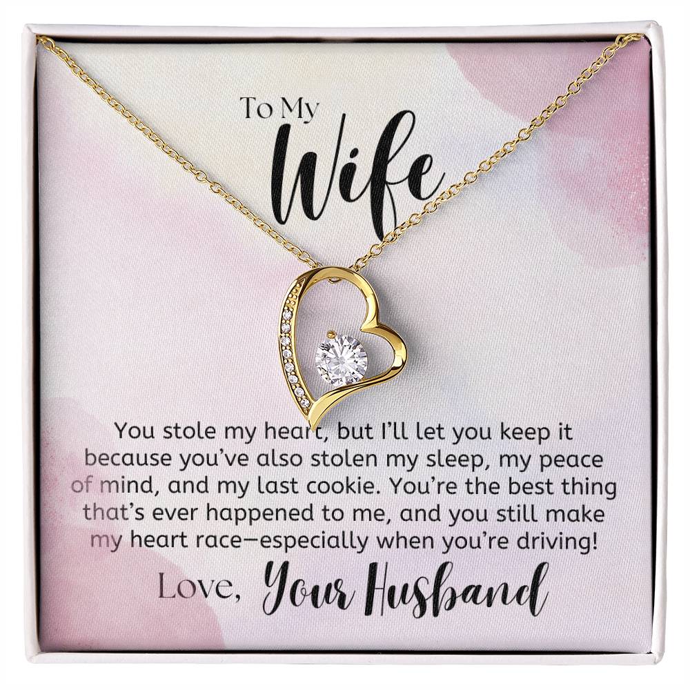 To My Wife, Funny Note - Forever Love Necklace