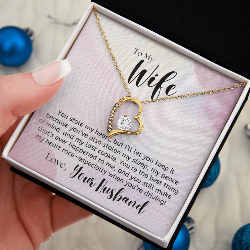 To My Wife, Funny Note - Forever Love Necklace