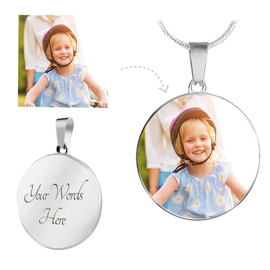 Add Your Photo Circle Pendant Necklace